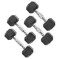 Algopix Similar Product 2 - CAP Barbell 50lb Coated Hex Dumbbells