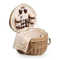 Algopix Similar Product 15 - PICNIC TIME Heart Wicker Picnic Basket