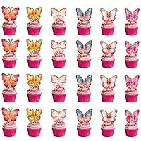 Algopix Similar Product 2 - 24Pcs Butterfly Cupcake Toppers