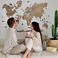 Algopix Similar Product 10 - ENJOY THE WOOD 3D Wood World Map Wall