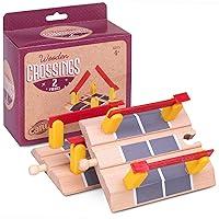 Algopix Similar Product 19 - Train Track Crossings 2Pack  Wooden