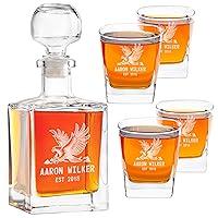 Algopix Similar Product 1 - Whiskey Decanter Set Etched Whiskey