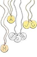 Algopix Similar Product 14 - Delicate Initial Disc Necklace Mothers
