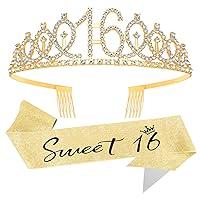 Algopix Similar Product 6 - Sweet 16 SashSweet 16 CrownSweet 16