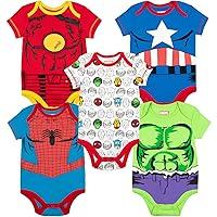 Algopix Similar Product 5 - Marvel Baby Boys 5 Pack Bodysuits 