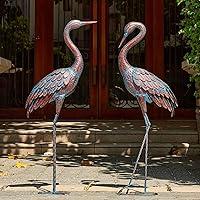 Algopix Similar Product 14 - Kircust Garden Crane Statues Patina