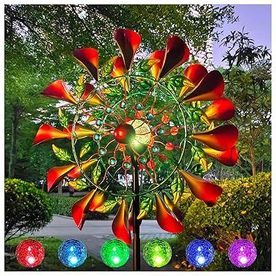 Metal Rainbow Kinetic Wind Spinner Yard Art , Small , Medium or
