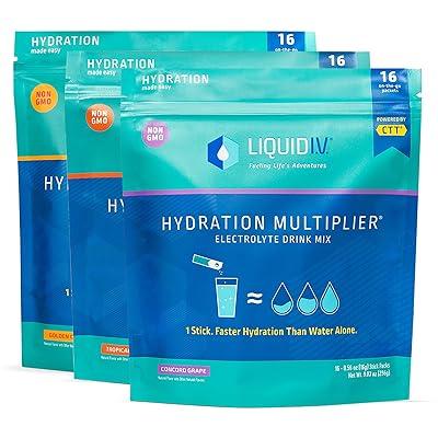 Liquid IV Hydration Multiplier - Tropical Punch - Hydration Powder Packets  | Electrolyte Drink Mix | Easy Open Single-Serving Stick | Non-GMO | 16