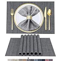 Algopix Similar Product 6 - BETEAM Placemats Set of 6 Woven Vinyl