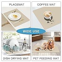 Black Kitchen Counter Dish Drying Mat Coffee Mat Absorbent Rubber Pads  Quick Drying Mat for Bathroom