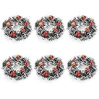 Algopix Similar Product 3 - WYSRJ 6 Pcs Christmas Candle Rings 47