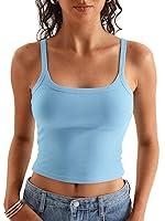 Algopix Similar Product 17 - Women Spaghetti Strap Crop Tops Summer