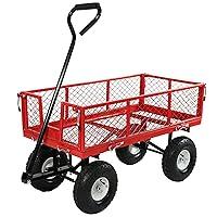 Algopix Similar Product 2 - Sunnydaze Utility Steel Garden Cart 