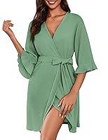 Algopix Similar Product 6 - Ekouaer Women Waffle Robes 34 Sleeve