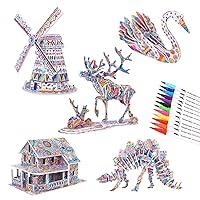 Algopix Similar Product 16 - BEARUN 3D Coloring Puzzle Set Arts and