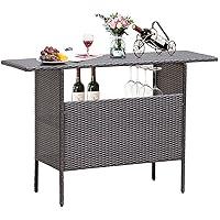 Algopix Similar Product 1 - Giantex Outdoor Patio Wicker Bar Table