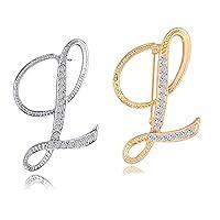 Algopix Similar Product 8 - HAFILO 2 pack initial letter brooch pin