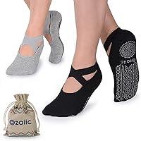 Algopix Similar Product 16 - Yoga Socks for Women NonSlip Grips 