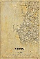 Algopix Similar Product 11 - Kaisrlse Sri Lanka Colombo Map Wall Art