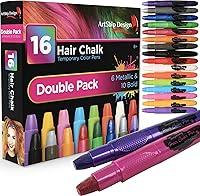 Algopix Similar Product 19 - Hair Chalk 16 Color Double Pack with 6