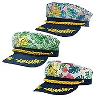 Algopix Similar Product 12 - IFJJ 3 Pieces Yacht Captain hat Navy