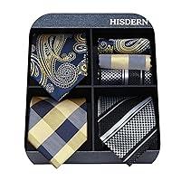 Algopix Similar Product 5 - HISDERN Lot 3 PCS Classic Mens Tie Set