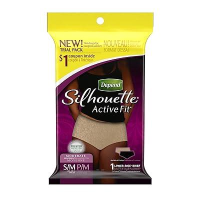 Depend Silhouette Active Fit Incontinence Underwear, Women, L/XL, 56ct :  : Health & Personal Care