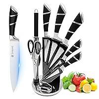 Algopix Similar Product 15 - Kitchen Knife Set9Piece Black Chef