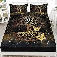 Algopix Similar Product 1 - AILONEN Tree of Life Fitted Sheet Set