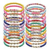 Algopix Similar Product 2 - Cooluckday Heishi Surfer Bracelets for