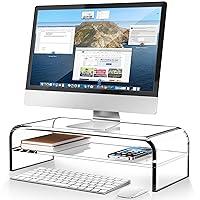 Algopix Similar Product 15 - AboveTEK 2Tier Acrylic Monitor Stand