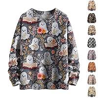 Algopix Similar Product 20 - Retro Halloween Sweater for Women Ghost