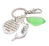 Algopix Similar Product 2 - Mermaid and Sea Glass Keychain  Gift
