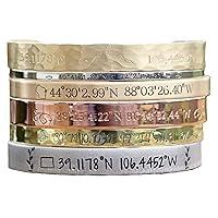 Algopix Similar Product 13 - Personalized Coordinate Cuff Bracelet