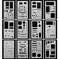 Algopix Similar Product 13 - 12 Pcs Journal Stencil Plastic Planner