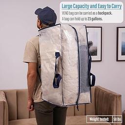 VENO Heavy Duty Extra Large Storage Bag Moving Tote Backpack with Carrying  Handles & Zipper 