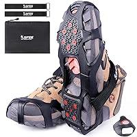 ZUXNZUX Crampons, Ice Cleats for Shoes and Boots, Silicone Stainless Steel  Grippers Shoe Spikes Grips Traction for Ice Snow, Winter Hiking Climbing