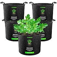 Algopix Similar Product 5 - VIVOSUN 5Pack 5 Gallon Grow Bags Heavy