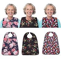 Algopix Similar Product 2 - 3 Pack Adult Bib for Eating Washable