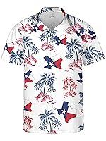 Algopix Similar Product 14 - Texas Hawaiian Shirt for Men Short