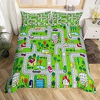 Algopix Similar Product 11 - Queen Size Kids Playing Car Duvet Cover