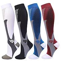 Algopix Similar Product 17 - 4 Pairs Compression Socks for Men and