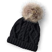 Algopix Similar Product 8 - Lands' End Girls Faux Fur Pom Hat