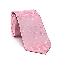 Algopix Similar Product 13 - Baby Pink Fern Leaves Jacquard Necktie