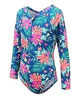 Algopix Similar Product 13 - Girls Long Sleeve Rash Guard One Piece