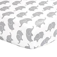 Algopix Similar Product 10 - Grey Elephant Fitted Crib Sheet  100