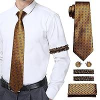 Algopix Similar Product 8 - BarryWang Man Tie Sets Silk Striped