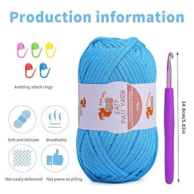  200g Yarn for Crocheting, Beginner Yarn for Crocheting, Large  Yarn, Purple Yarn with Easy-to-See Stitches (Purple)