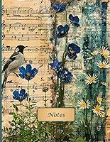 Algopix Similar Product 9 - Vintage Songbird  Sheet Music Notebook