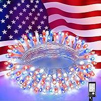 Algopix Similar Product 12 - Red White and Blue String lights 4th